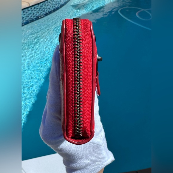 Coach Mickie Zip Wallet Red and Gunmetal EUC - Picture 9 of 14